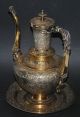 Exceptional Antique French Sterling Silver Parcel Gilt Neo Renaissance Ewer Dish France photo 3