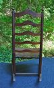 Delaware Valley 5 - Slat Ladder Back Rocking Chair,  Mid 18th C Antique Pre-1800 photo 2
