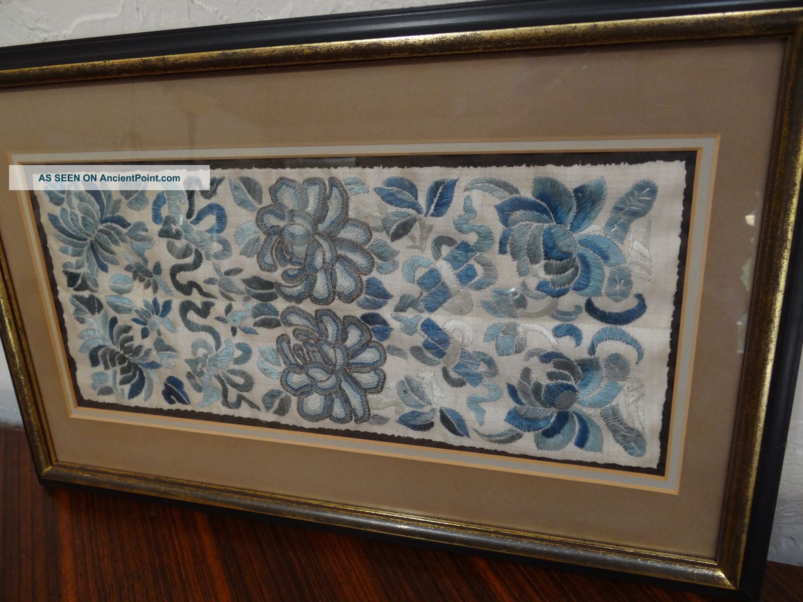 Antique Chinese Embroidered Textile Qing Perfect 7 