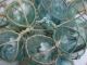 31 X Japanese Glass Fishing Floats Tied Together Some Marked Japan Buoy Fishing Nets & Floats photo 1