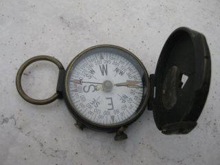 Vintage Ww1 Brass Field Mirror Compass U.  S.  Engineer Corps. photo