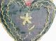 Antique Embroidered Heart Sewing Pin Cushion And Figural Parrot Needle Case Pin Cushions photo 3