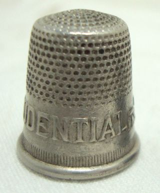 Vintage Thimble Prudential Life Insurance Company Metal Advertising Sewing Tool photo