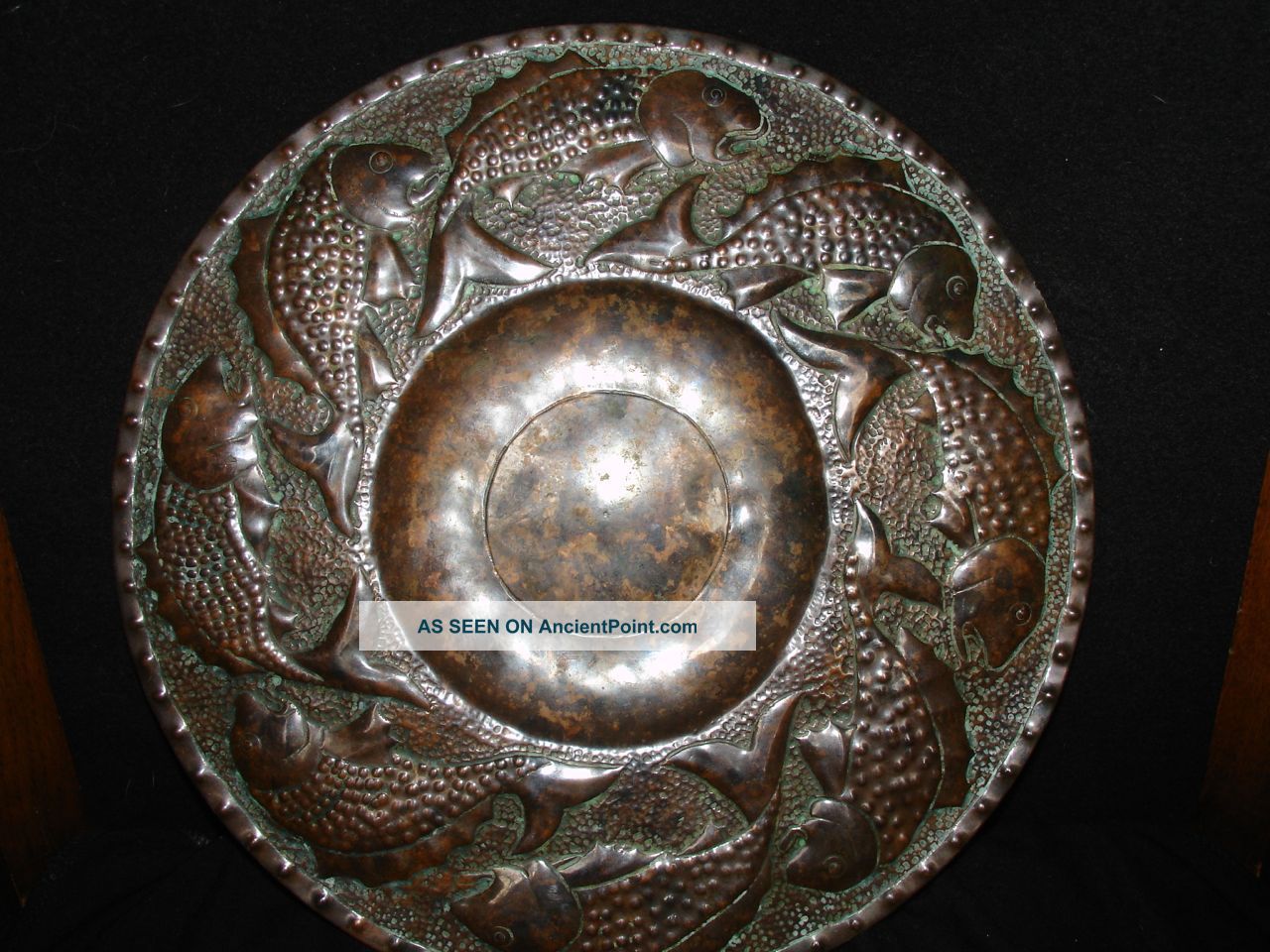 Arts And Crafts Nouveau Mission John Pearson Signed Copper Charger Arts & Crafts Movement photo