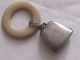 Antique C.  1930 Sterling Silver & Natural Material Art Deco Baby Rattle Other photo 4