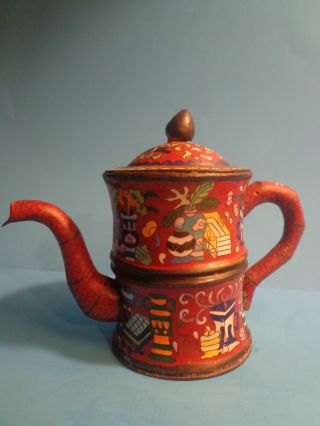 Antique Qing Dynasty Cloisonne Teapot Mark On Bottom photo