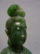 Fine Spinach - Green Jade/jadeit Kwan - Yin Figure With Very Fine Carvings Kwan-yin photo 8