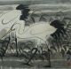Excellent Chinese Mounted Painting Of Egret By Lin Fengmian Paintings & Scrolls photo 3
