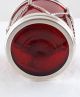 Blackinton Cranberry Glass & Sterling Silver Drum Figural Condiment Jar – C 1900 Other photo 2