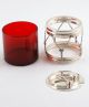 Blackinton Cranberry Glass & Sterling Silver Drum Figural Condiment Jar – C 1900 Other photo 6