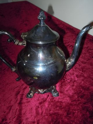 Antique F B Rogers Silverplate Tea Pot Vintage Old Silver Plate photo