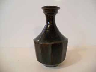 Joseon (chosun) Dynasty Rare 12 - Sided Dark Brown Glazed Bottle - Suk Gan Ji photo