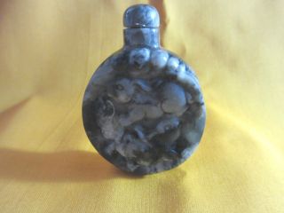 Beautifully Carved Chinese Old Jade Snuff Bottle - A111 - Collectors Special photo