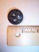 Antique Art Deco Enamel Button - Black And White - Ivy Leaves - Good Condition Buttons photo 5