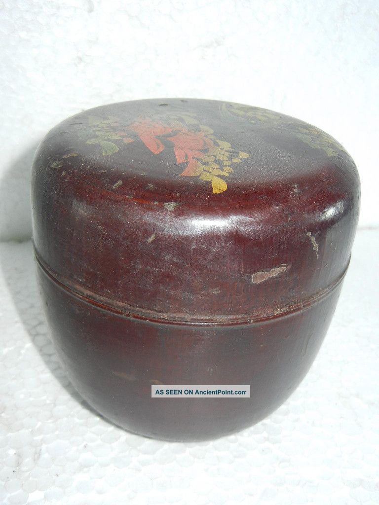 Old Wooden Lacquer Work Powder Box. Boxes photo