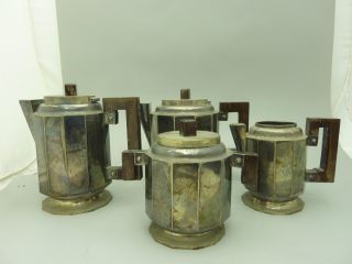 Portuguese Art Deco Silver Tea Set C1930`s photo