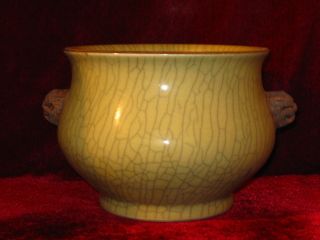 China ' S Song Dynasty Brother Kiln Slitting Incense Burner photo