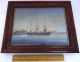 Rare And Wood Frame Painting Sailing Ship Somerscales On Paper Other photo 1