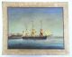 Rare And Wood Frame Painting Sailing Ship Somerscales On Paper Other photo 6