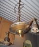 =antique Brass Hanging Chandelier - 2 - Arm - Pan Interior Ceiling Light (l293) Chandeliers, Fixtures, Sconces photo 2