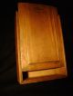 Antique 19th C.  Slide Top Pine Candle Box,  Dovetailed Case,  Wood Pegged Base Primitives photo 9