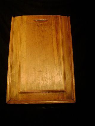 Antique 19th C.  Slide Top Pine Candle Box,  Dovetailed Case,  Wood Pegged Base photo