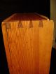Antique 19th C.  Slide Top Pine Candle Box,  Dovetailed Case,  Wood Pegged Base Primitives photo 2