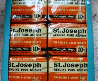 Rare St Josephs Aspirin Tins Counter Display Wow photo
