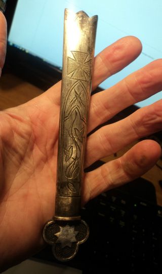 Post Mwdieval Silver/white Metal Sword Chape photo