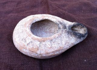Roman Terracotta Oil Lamp Recovered From The Holy Land In The Late 19th Century photo