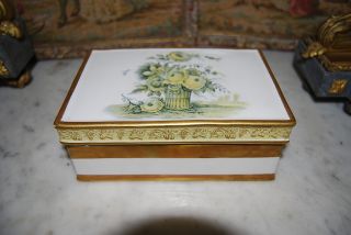 Great Vintage Mottahedeh Porcelain Ceramic Hand Painted Neoclassic Italian Box photo