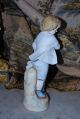 Victorian Style German Hand Painted Bisque Or Parian Boy Figurine In Pastels Figurines photo 6