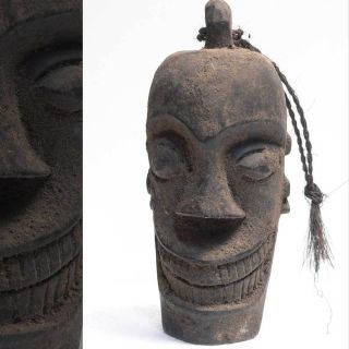 Antique Ancestor Head Skull Statue Dayak Borneo Indonesia Tribal Art Etnography photo