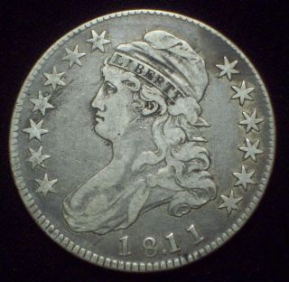 1811 Dotted Date 18.  11 Bust Half Dollar Silver O - 101 Rare Xf Details Grey Tone photo