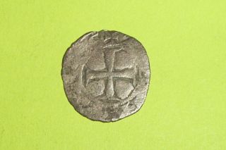 Rare Authentic Medieval Silver Crusader Coin Cross Fleur De Lis Crusade Old War photo