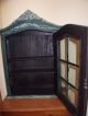 Antique Display Case Cabinet W/ Glass Sides & Door Green Paint Collectibles Wall Primitives photo 3