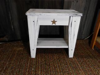 Sale - - Primitive Wash Table In White Washed Use On Porch Or Mud Room 18wx18hx10d photo