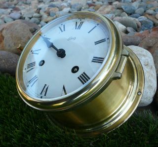 Vintage Schatz Ships Brass Royal Mariner 8 Day Clock Mint Condition Ship Clock photo