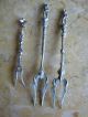 Set Of 3 Antique.  800 European Silver Meat Olive Pickle Fork Pick Silver Alloys (.800-.899) photo 6