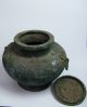 Large Chinese Bronze Squat Jar & Cover,  Taotie Mask Twin Loop Handles Chinese photo 9