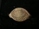 Ancient Bronze Roman Ring With ' Evil Eye ' On Bezel Roman photo 3