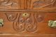 Victorian Golden Carved Oak Tall Chest Carved Backsplash W Key C1890 1800-1899 photo 5