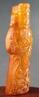 Old Chinese Hetian Jade Hand - Carved Jade Statue Ancient Man 3.  1 Inch Men, Women & Children photo 5