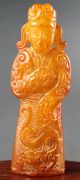 Old Chinese Hetian Jade Hand - Carved Jade Statue Ancient Man 3.  1 Inch Men, Women & Children photo 6