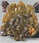 Old Chinese Hetian Jade Hand - Carved Double Dragon Design Pendant 3.  0 Inch Dragons photo 1