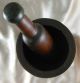 Great Heavy Early American Turned Wood Mortar & Pestle,  Red Wash,  Green Knob Primitives photo 1