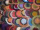 Wool Stash Penny Rug Sewn Circles - Triple Stacked 25 Primitives photo 1