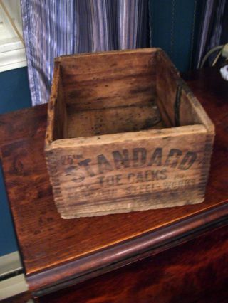 Old 1800 ' S Antique Wood Box Franklin Steel Works,  Cambridge Ma,  Toe Calks Horses photo