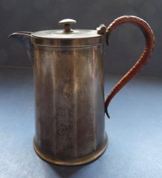 English Pewter Jug With Cane Handle - L & Ss - Mid To Late 19th Century photo