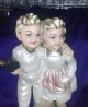 Unusual,  Old,  Awesome Pair Of Figurines,  Chalkware? Boy And Girl With Umbrella. Figurines photo 2